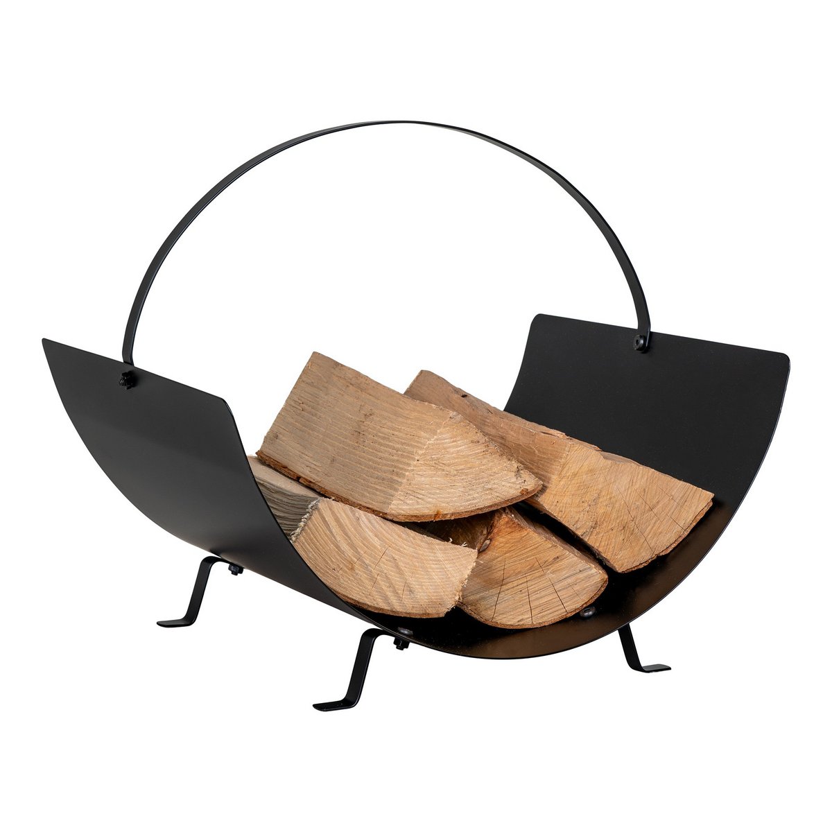 Holzkorb Stahl schwarz
