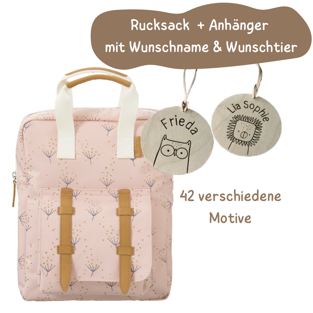 Fresk Kindergartenrucksack Large 38x28x10 cm / rosa Pusteblume
