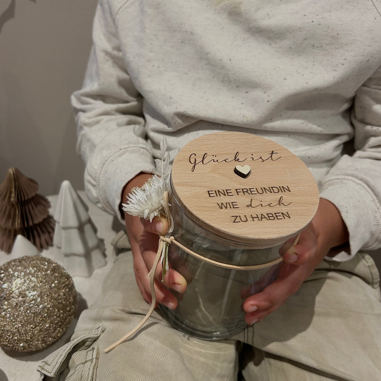 Vorratsdose mit Gravur – Glück ist, eine Freundin wie dich zu haben | Geschenkidee für beste Freundin, Weihnachten & Nikolaus