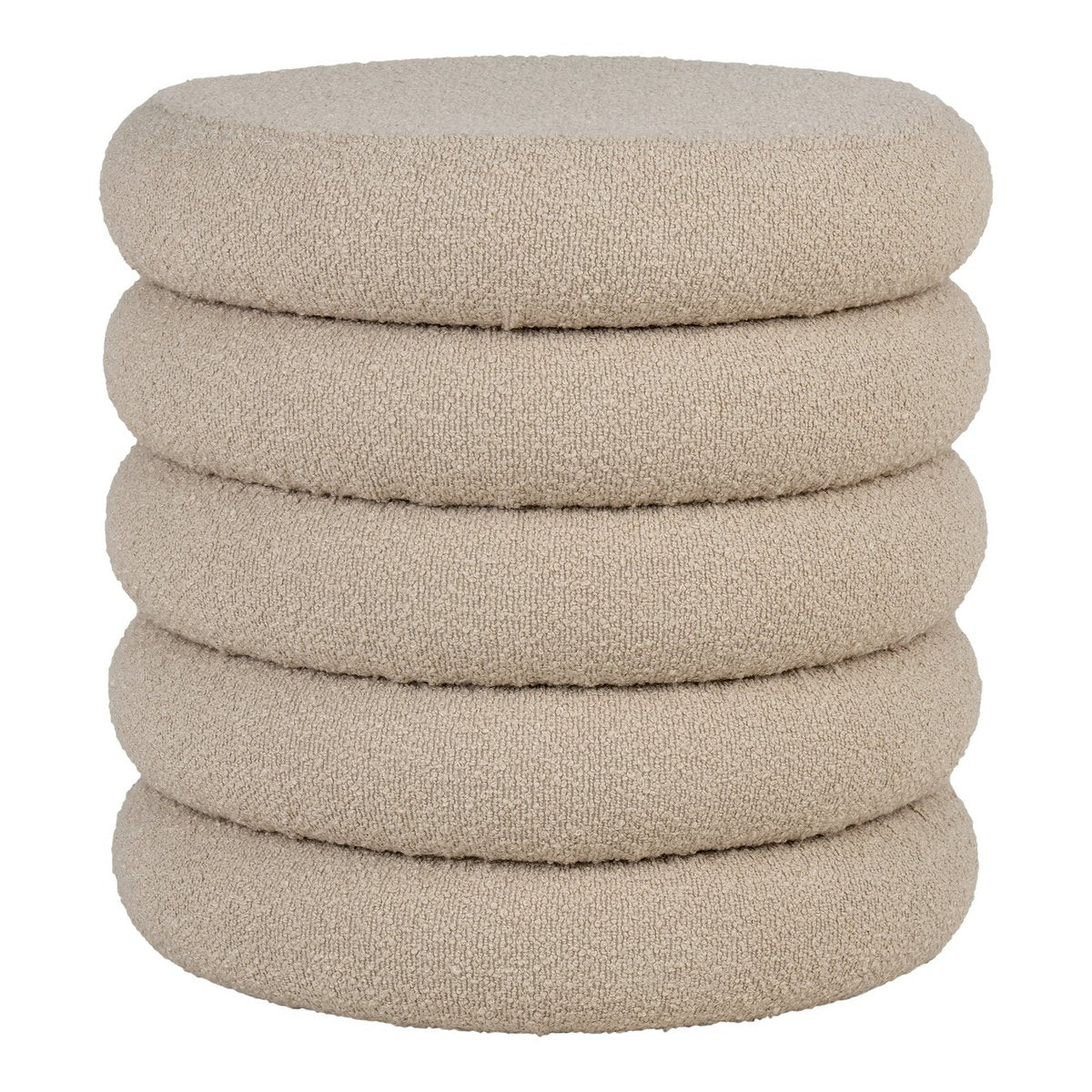 Brooklyn Pouf – Pouf mit Stauraum, lockig, beige, Ø44x44 cm
