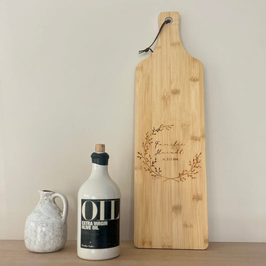 Schneidebrett mit Wunschgravur personalisierbar Hochzeit, Paare, Familien & Einzugsgeschenk