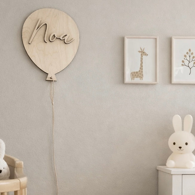 Kinderzimmer Namensschild | Luftballon | Geschenk Geburt