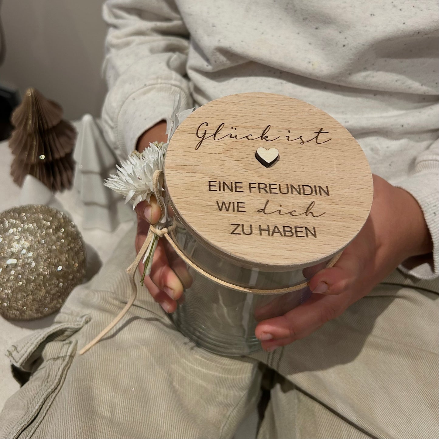 Vorratsdose mit Gravur – Glück ist, eine Freundin wie dich zu haben | Geschenkidee für beste Freundin, Weihnachten & Nikolaus
