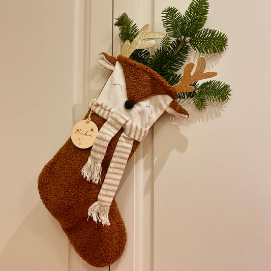Personalisierter Nikolausstiefel aus Stoff mit Namen – Weihnachtsstrumpf für Kinder & Familie