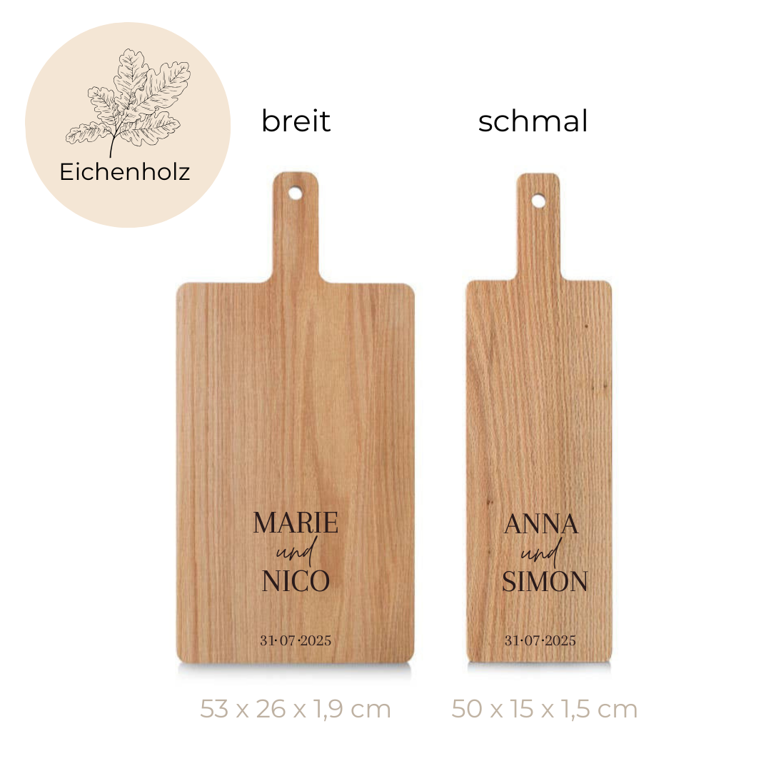 Handgefertigtes Schneidebrett aus Eiche – personalisierbar mit Wunschgravur - Amazon
