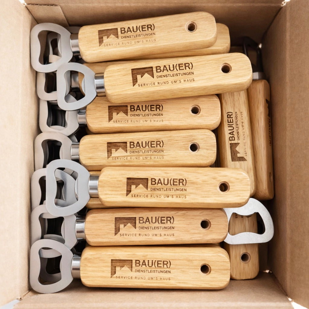 Personalisierter Flaschenöffner aus Holz mit Gravur – Geschenk für Männer, Papa, Kollegen, Vatertag oder Geburtstag