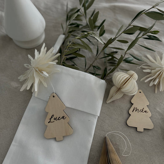 Christbaumschmuck „Tannenbaum“ mit Wunschname
