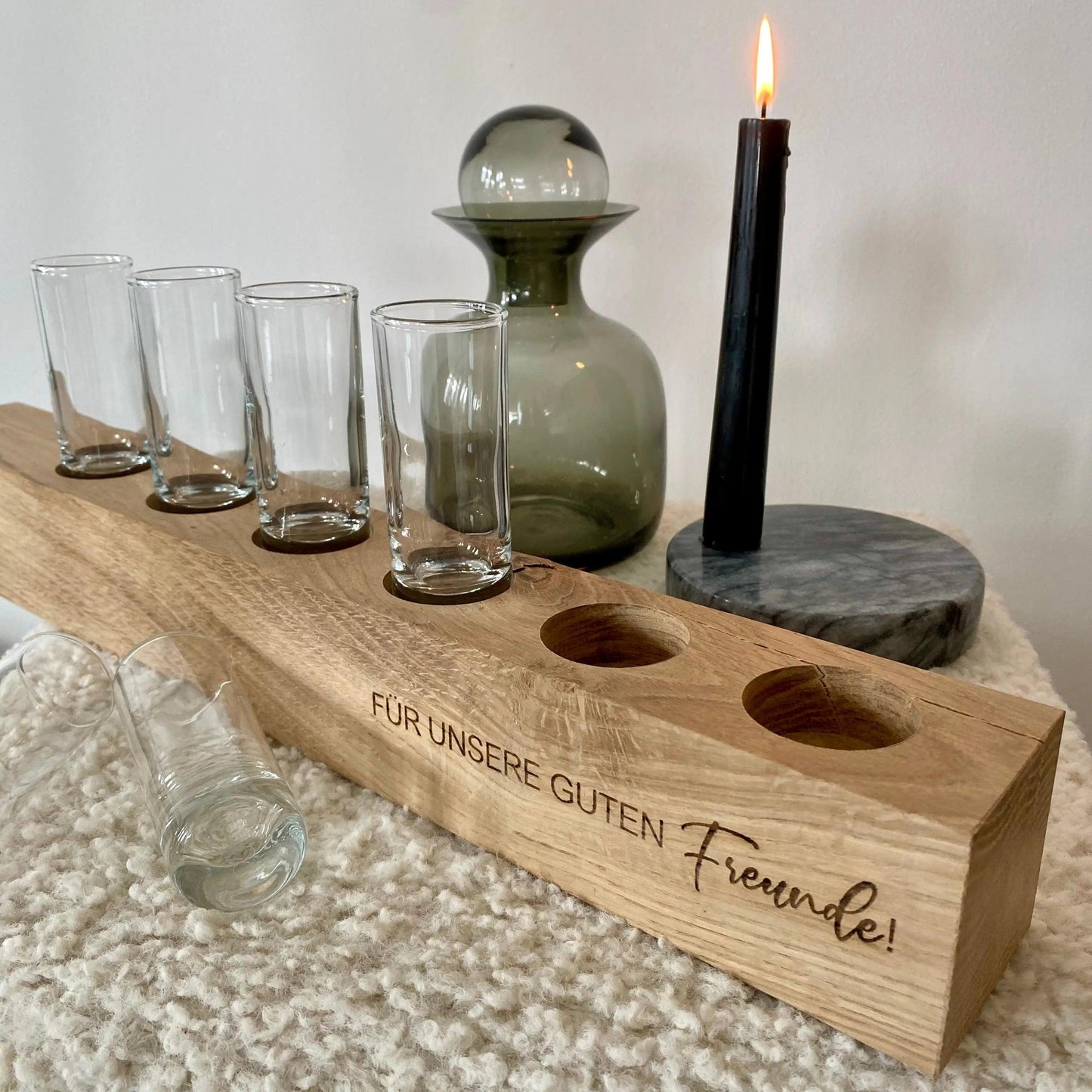 Schnapsbrett "Für unsere guten Freunde" | Schnapsmeile | Schnapstablett Schön Manufaktur