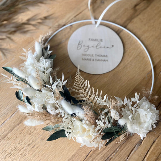 Trockenblumenkranz beige/weiß/Olive Schön Manufaktur