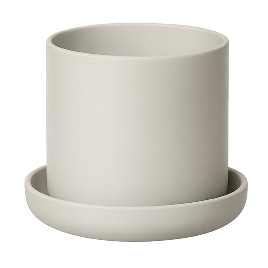 Lübech Living Blumentopf „Anna“ – Beige, mit Untersetzer