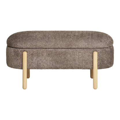 Branca Bank – Braun/Natur, Polyester/Schaum/Sperrholz, 98 x 41 x 48 cm