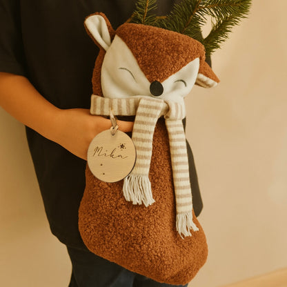 Personalisierter Nikolausstiefel mit Namen – Weihnachtsstrumpf aus Stoff