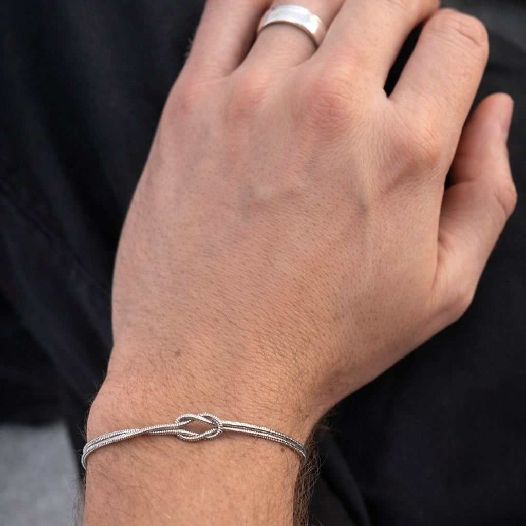 Knotenarmband Gold und Silber – Partner-  Freundinnenarmband aus Edelstahl - Valentinstag Geschenk