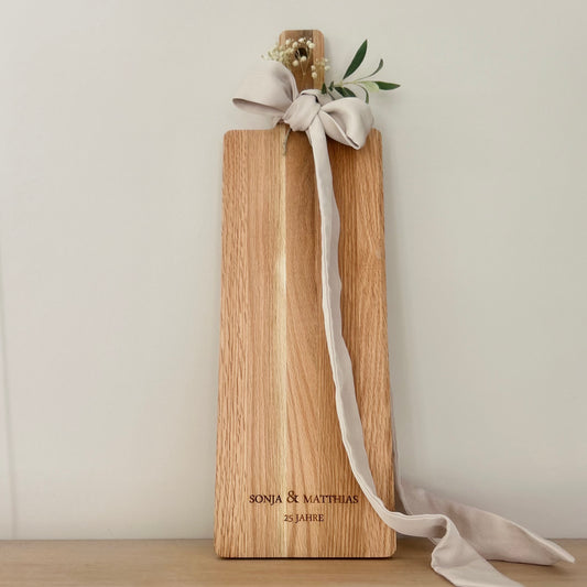 Personalisierbares Eichenholzbrett – Gravur mit individuellem Text