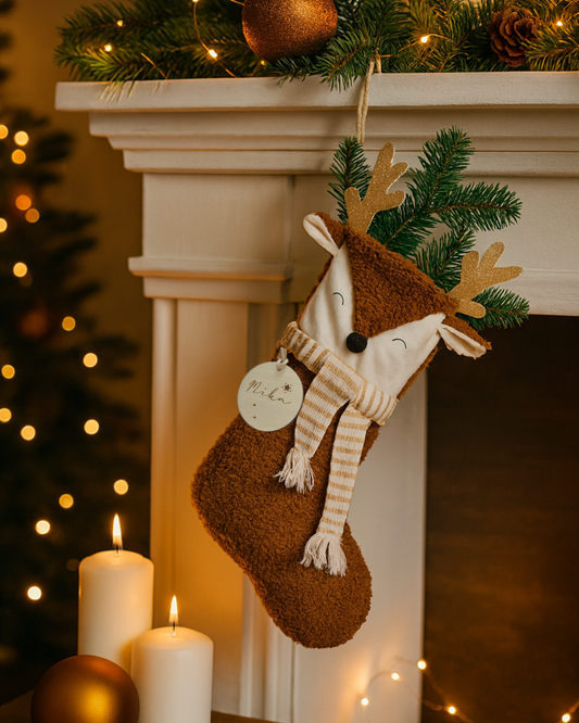 Personalisierter Nikolausstiefel aus Stoff mit Namen – Weihnachtsstrumpf für Kinder & Familie