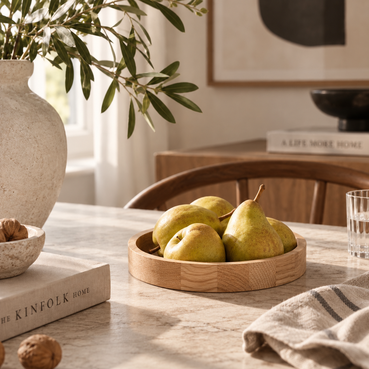 3er-Set Eichenholz Schalen handgefertigt | Holzschalen für Snacks & Obst
