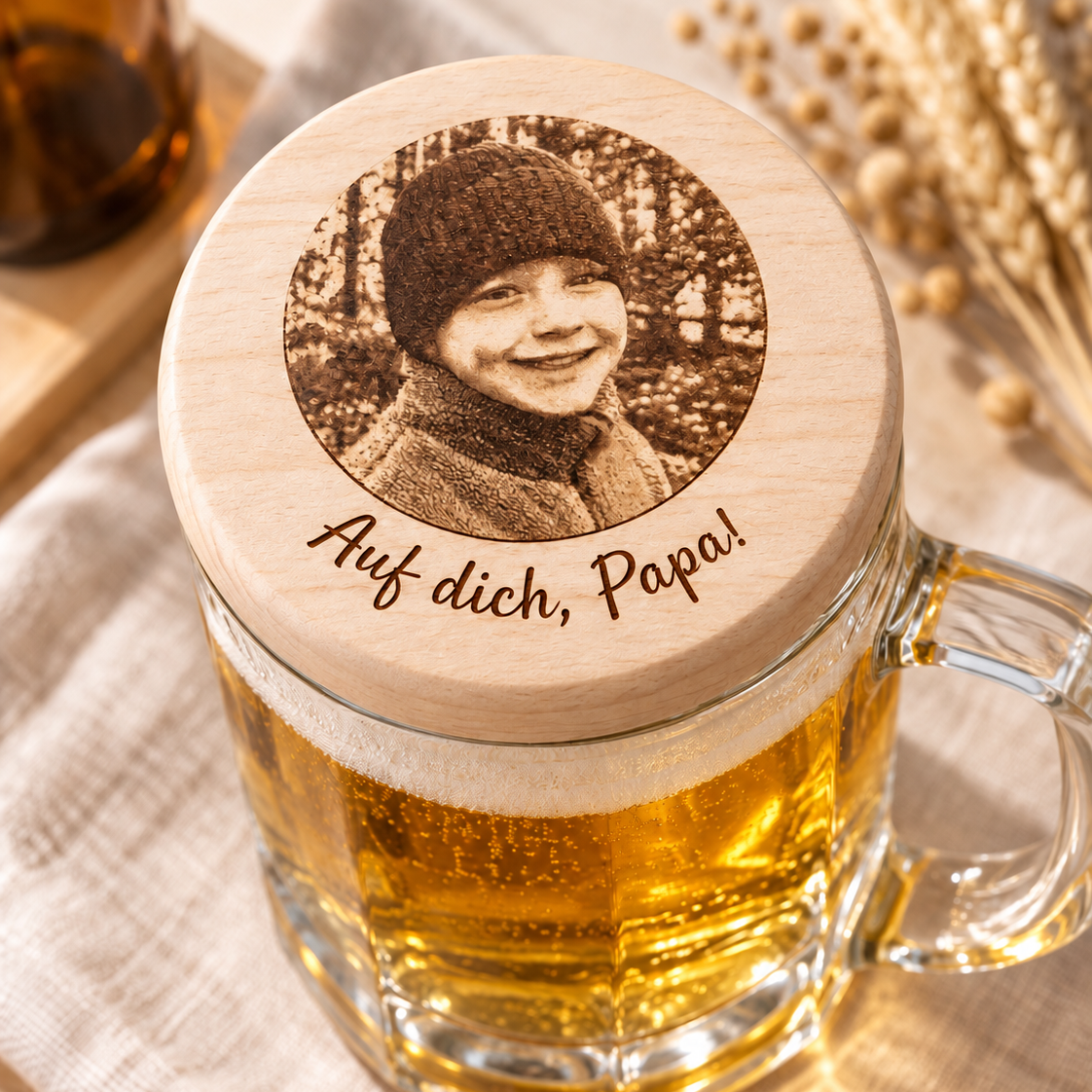 Personalisierter Bierdeckel mit Foto & Wunschgravur – Dein individuelles Geschenk