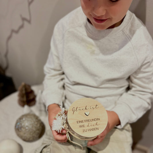 Vorratsdose mit Gravur – Glück ist, eine Freundin wie dich zu haben | Geschenkidee für beste Freundin, Weihnachten & Nikolaus