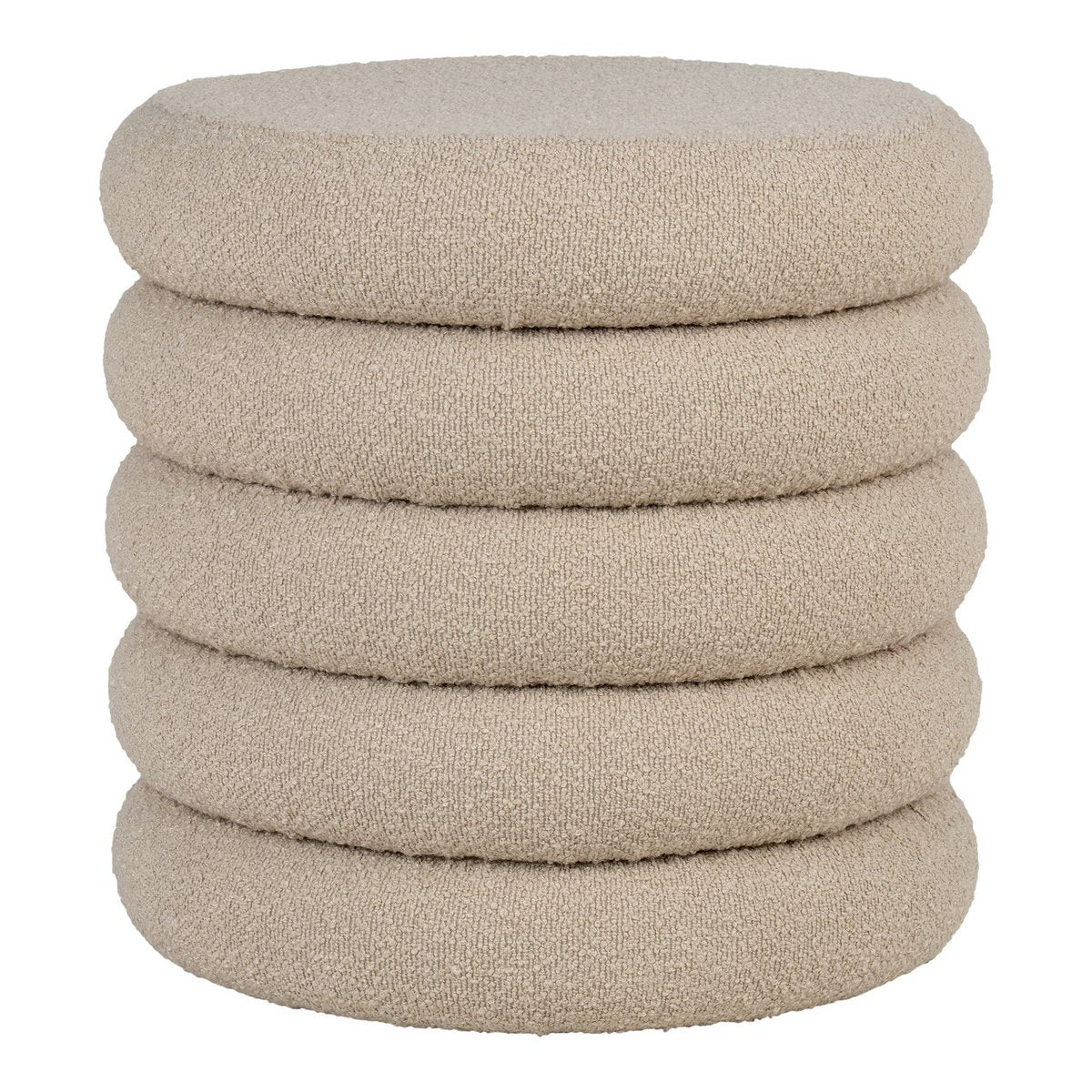 Brooklyn Pouf – Pouf mit Stauraum, lockig, beige, Ø44x44 cm