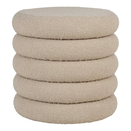 Brooklyn Pouf – Pouf mit Stauraum, lockig, beige, Ø44x44 cm