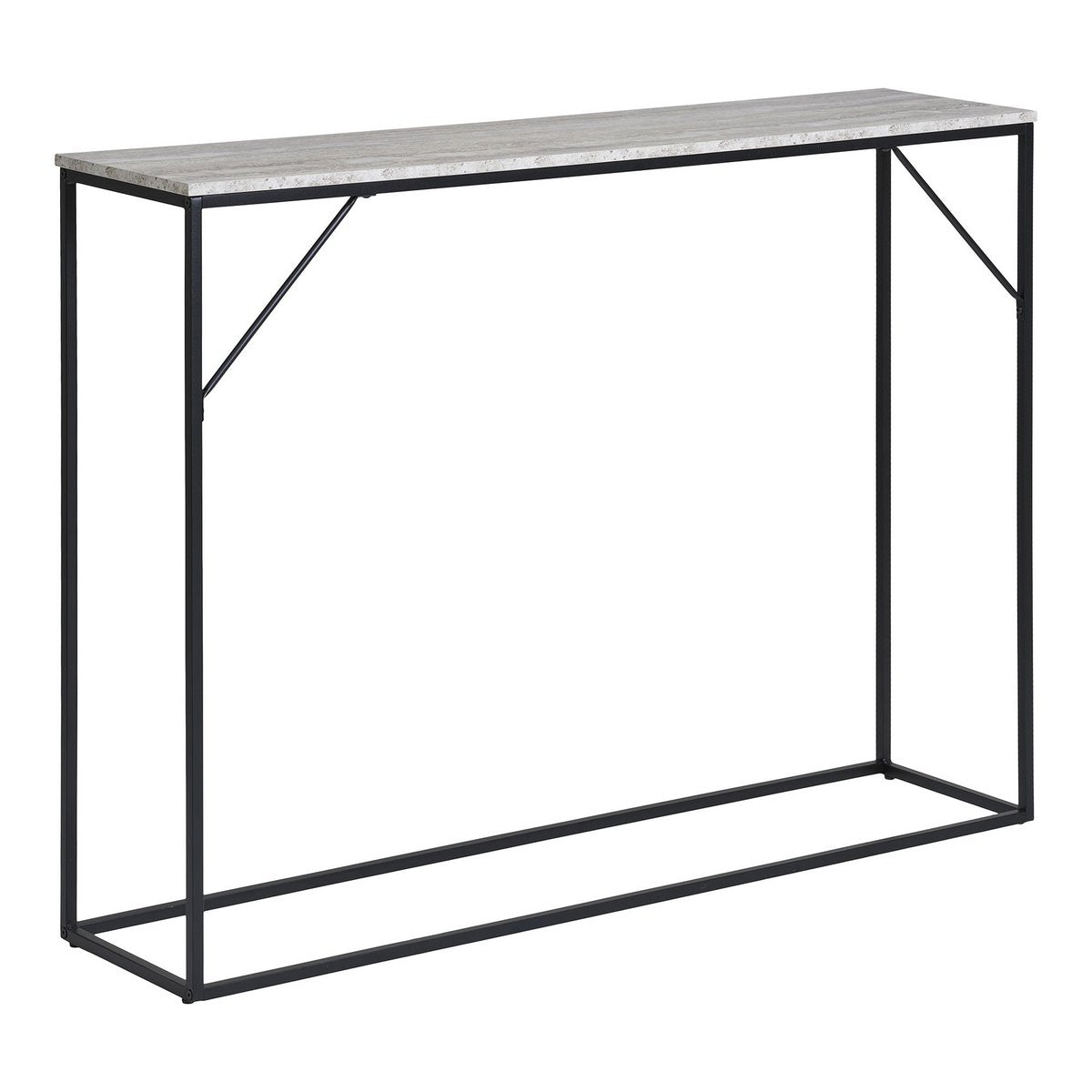 Vita Konsolentisch – Travertin-Optik, schwarz, 110 x 26 x 80 cm