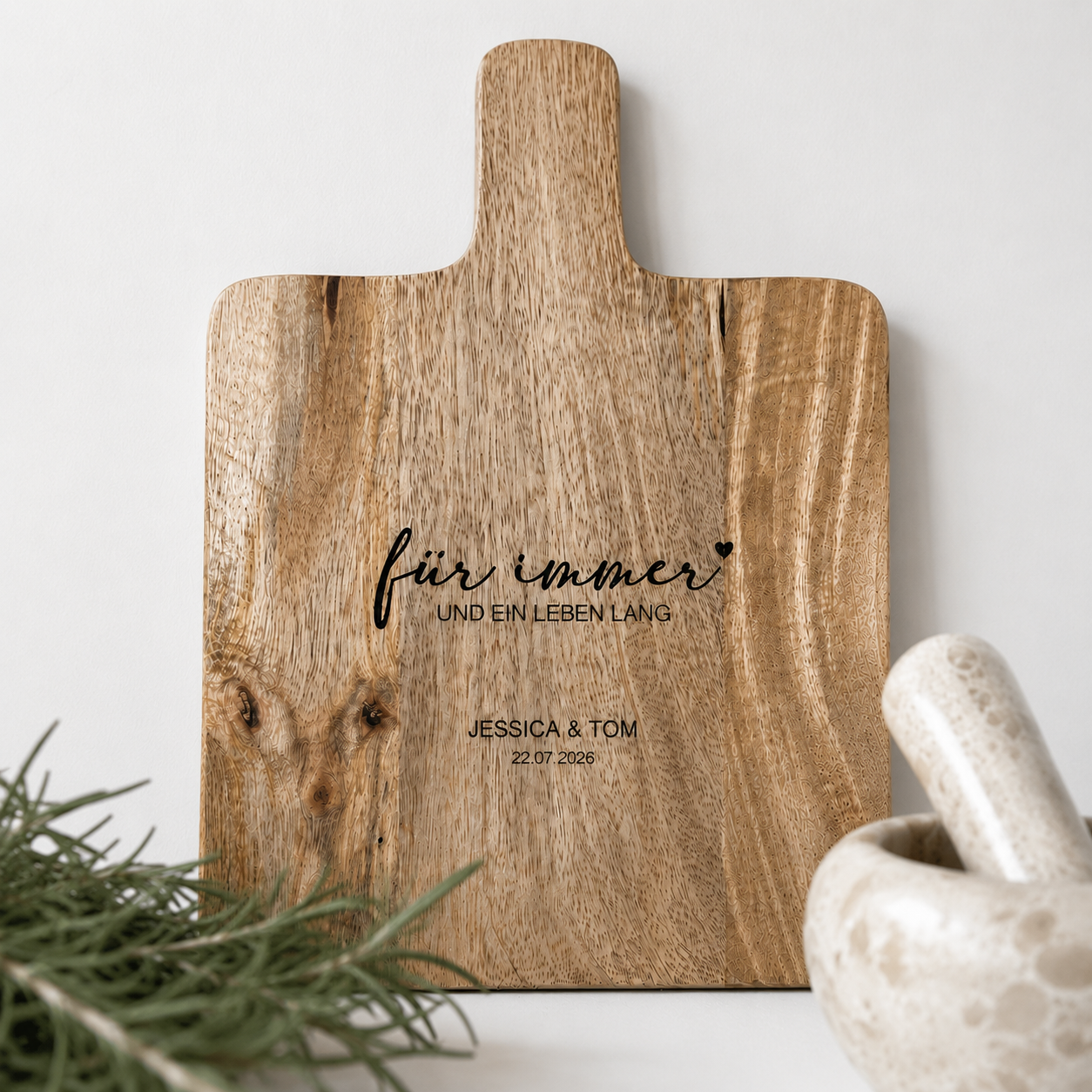 Schneidebrett Hochzeit „für immer“  mit Wunschgravur | Hochzeitsgeschenk
