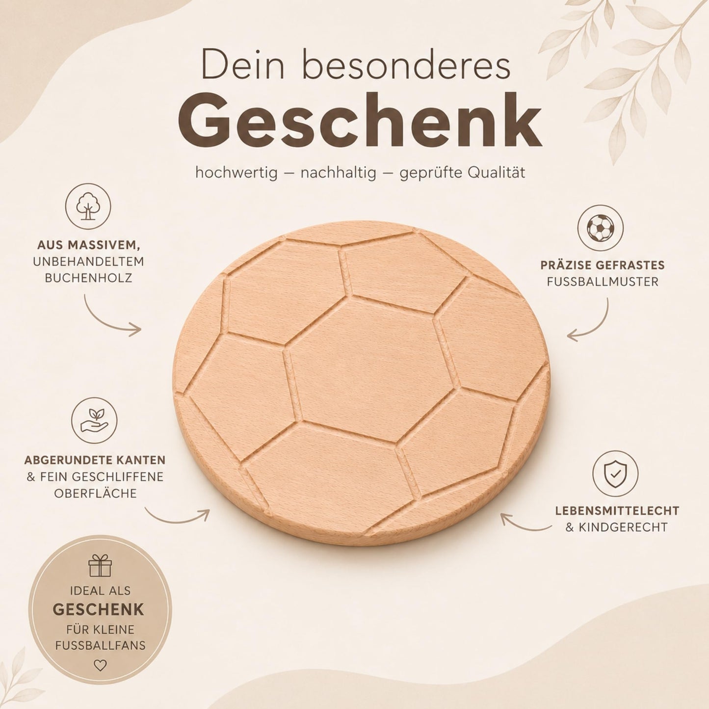 Fußballbrett mit Namen – Personalisiertes Schneidebrett für Kinder