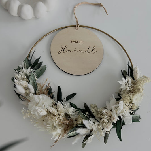Personalisierter Hochzeitskranz „Familienname“