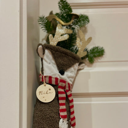 Personalisierter Nikolausstiefel mit Namen – Weihnachtsstrumpf aus Stoff