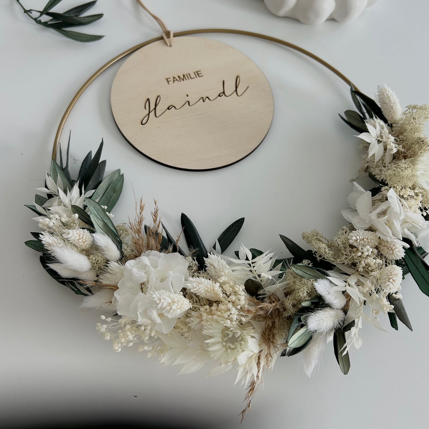 Personalisierter Hochzeitskranz „Familienname“