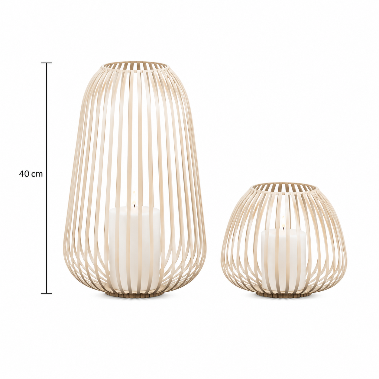 House Nordic Stoense Laterne – Beige, Metall, 40 cm