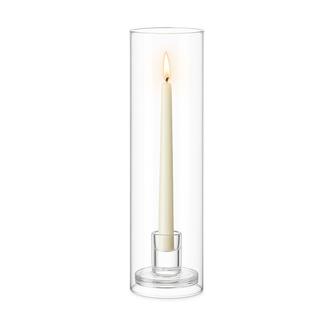 Glas-Kerzenhalter mit Zylinder – Elegante Deko für Stabkerzen