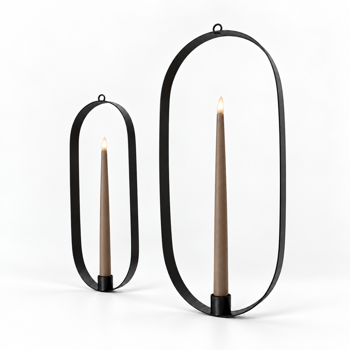Metall-Kerzenhalter Oval – stilvolle Fensterdeko für Herbst, Winter & Weihnachten
