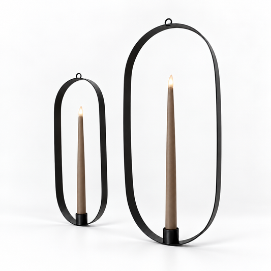Metall-Kerzenhalter Oval – stilvolle Fensterdeko für Herbst, Winter & Weihnachten