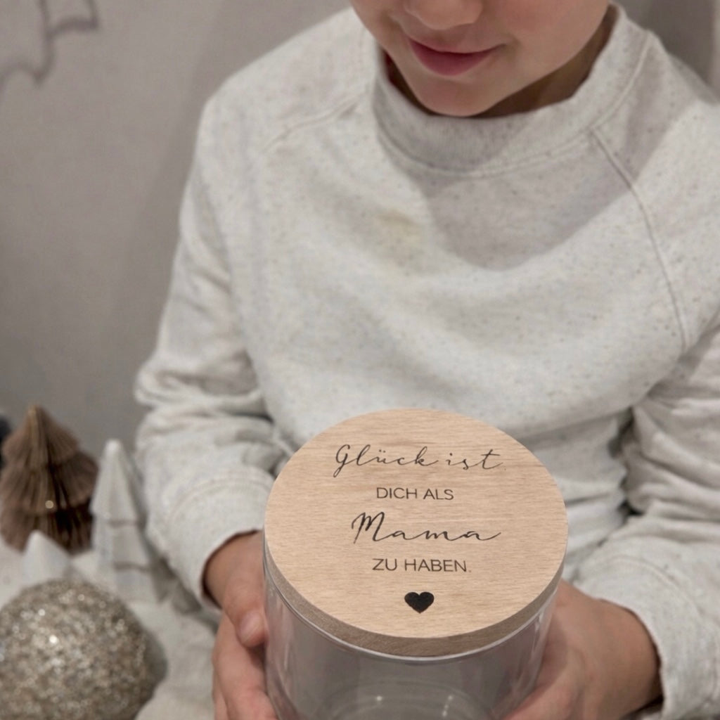 Erinnerungsglas für Mama – Personalisiertes Muttertagsgeschenk mit Gravur