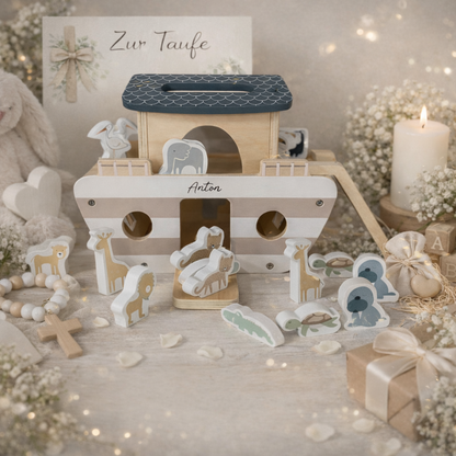 Holzspielzeug Arche Noah mit Wunschgravur