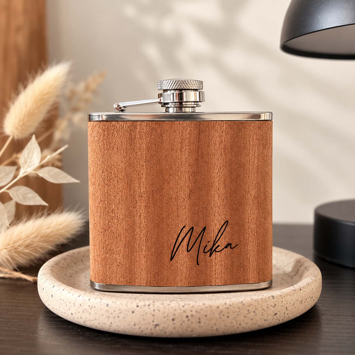 Flachmann mit Wunschgravur holz | Schön Manufaktur