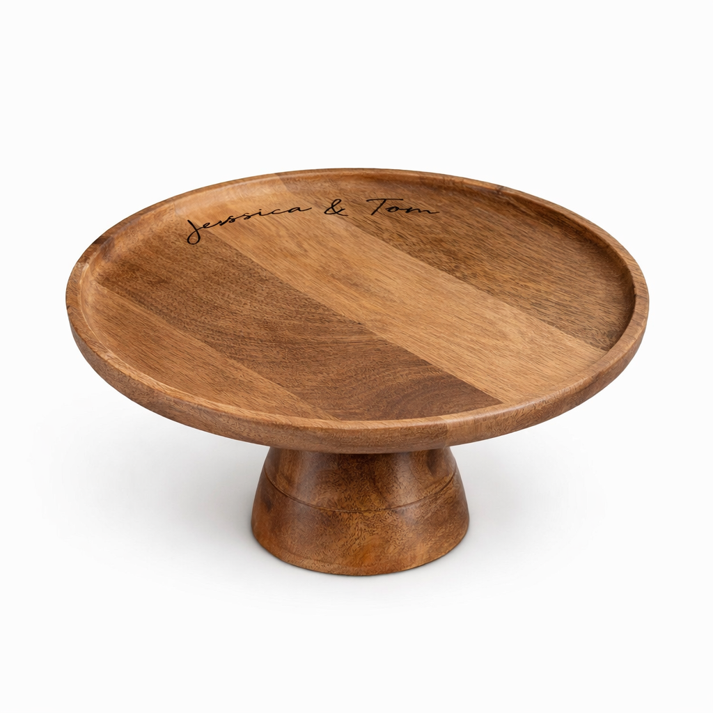 Etagere / Kuchenplatte Holz mit Wunschgravur