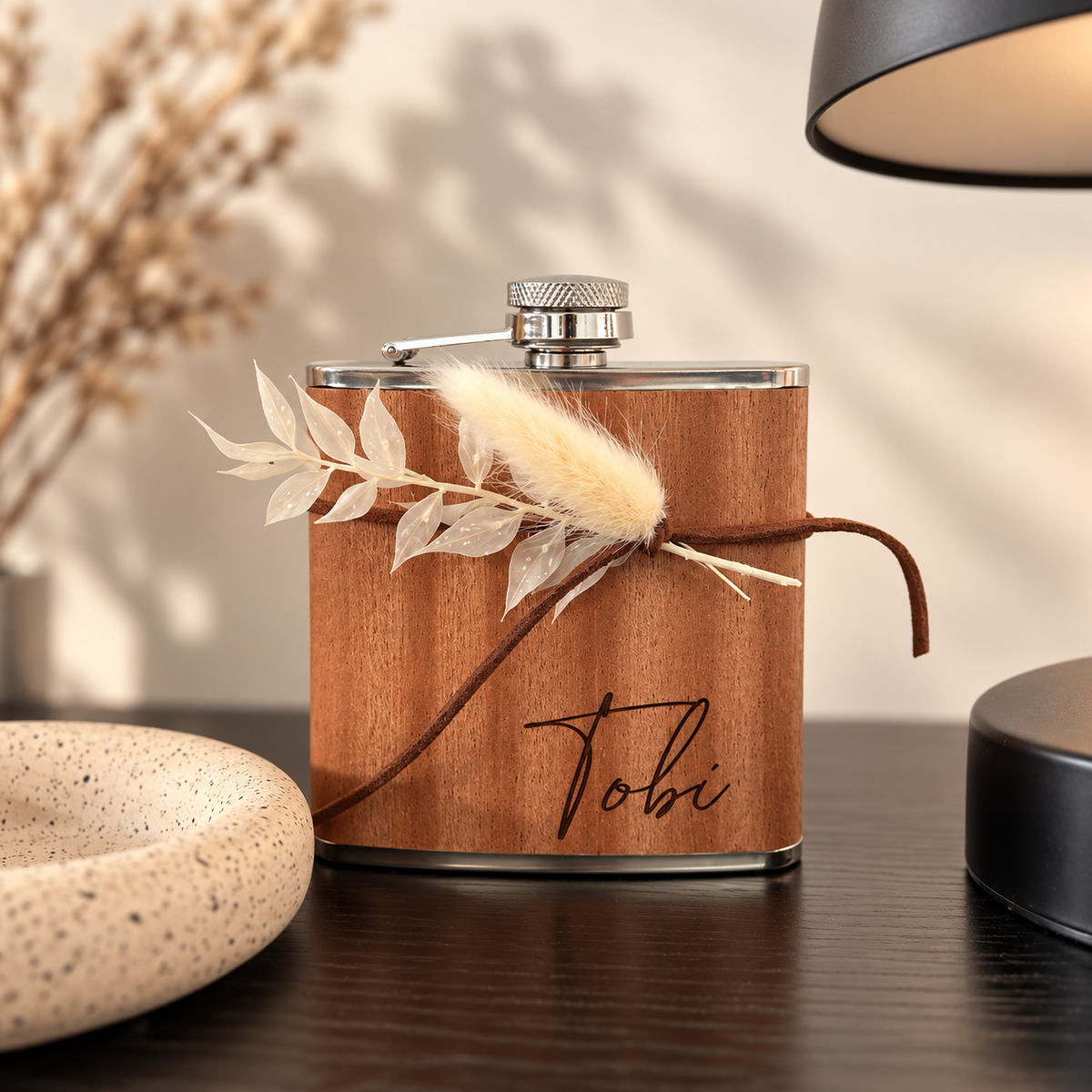 Flachmann mit Wunschgravur holz | Schön Manufaktur