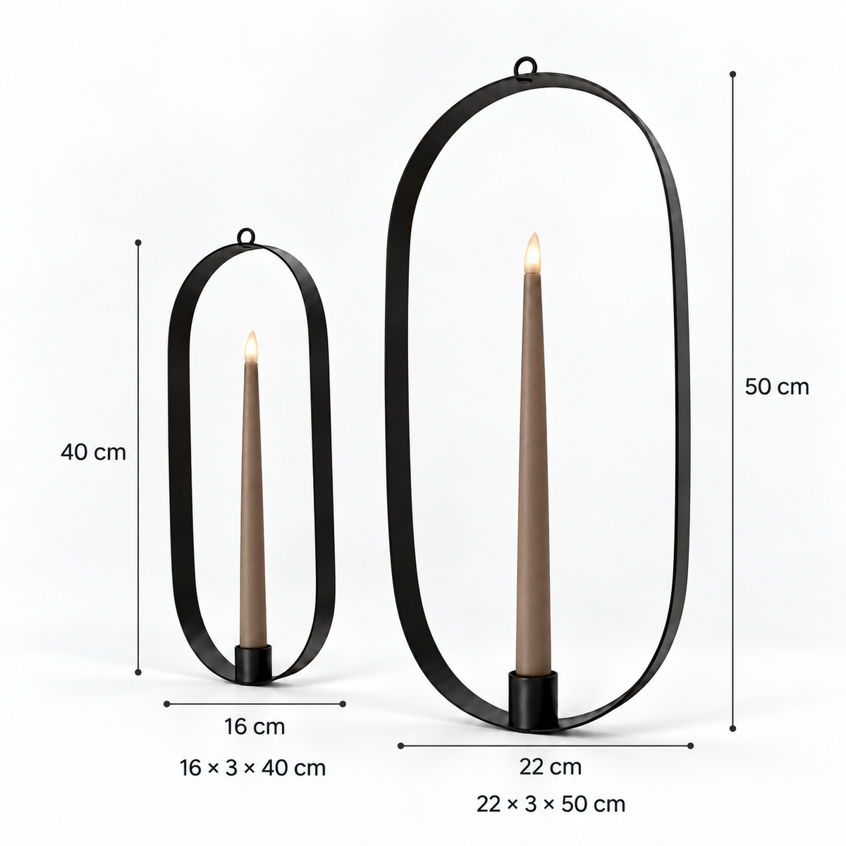 Metall-Kerzenhalter Oval – stilvolle Fensterdeko für Herbst, Winter & Weihnachten