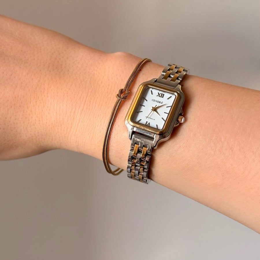 Knotenarmband Gold und Silber – Partner-  Freundinnenarmband aus Edelstahl - Valentinstag Geschenk