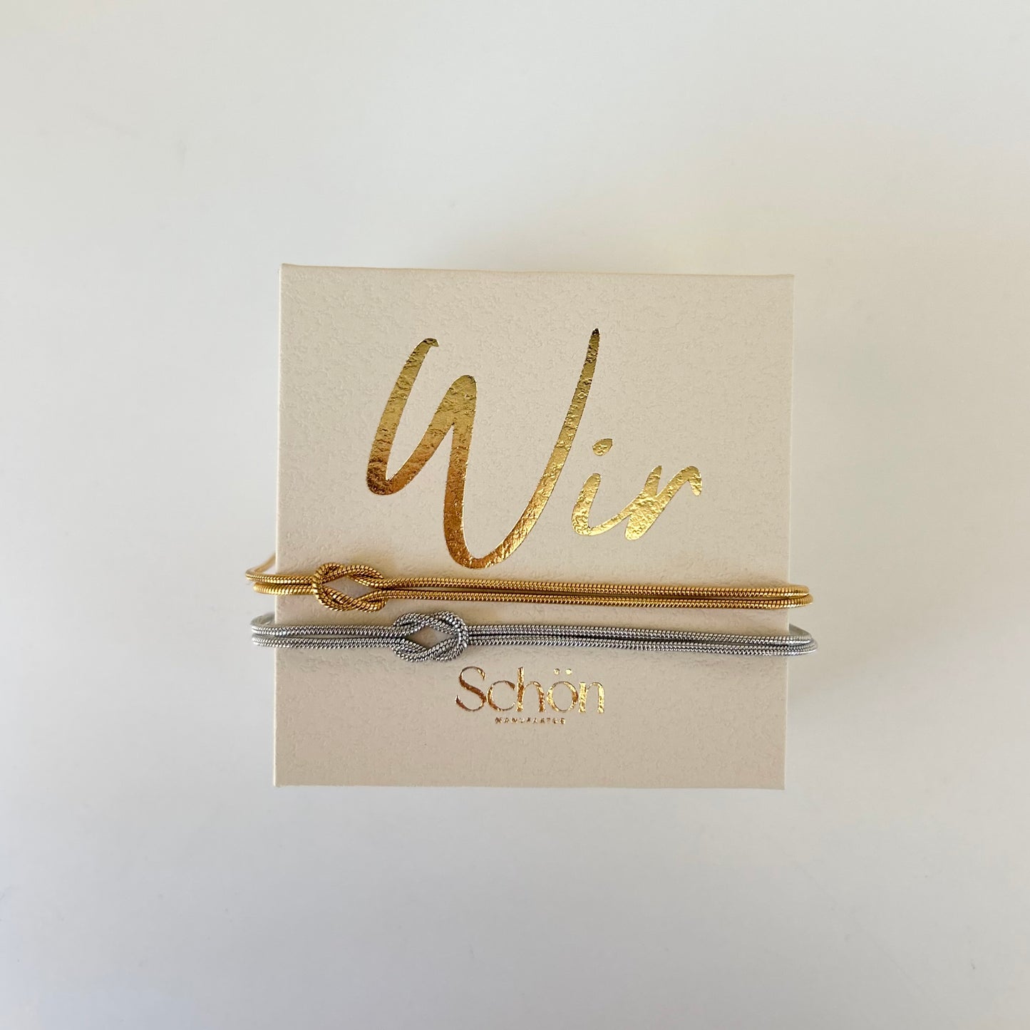 Knotenarmband Gold und Silber – Partner-  Freundinnenarmband aus Edelstahl - Valentinstag Geschenk