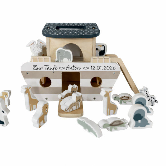 Holzspielzeug Arche Noah mit Wunschgravur
