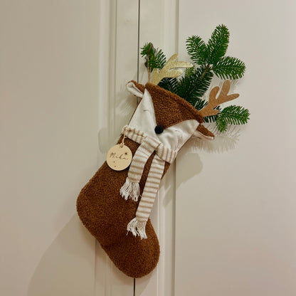 Personalisierter Nikolausstiefel mit Namen – Weihnachtsstrumpf aus Stoff