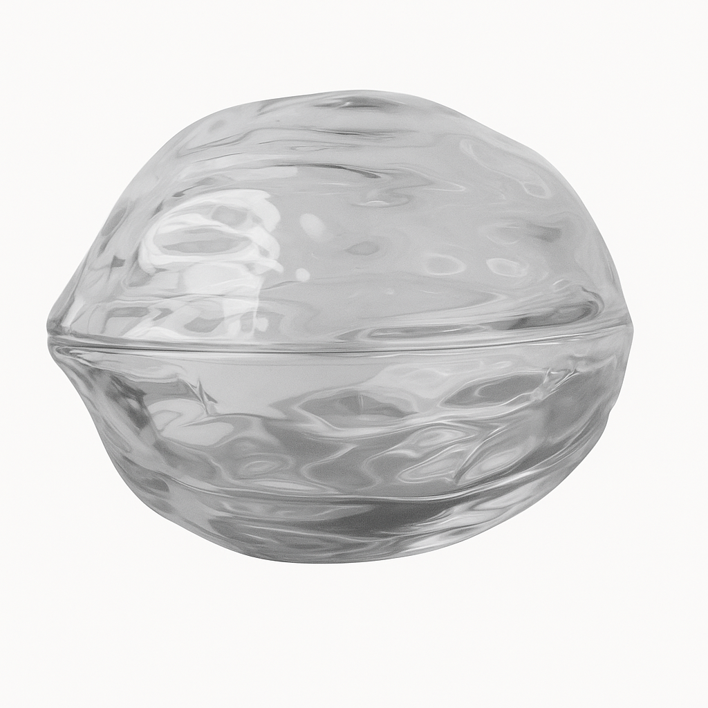 DBKD Walnuss Schale mit Deckel Glas