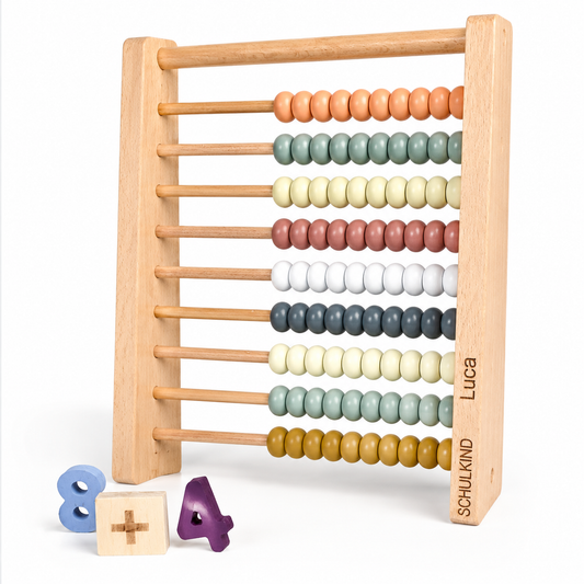 Geschenk Schulanfang - Rechenschieber Abakus personalisiert