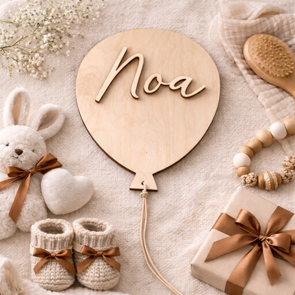 Kinderzimmer Namensschild | Luftballon | Geschenk Geburt