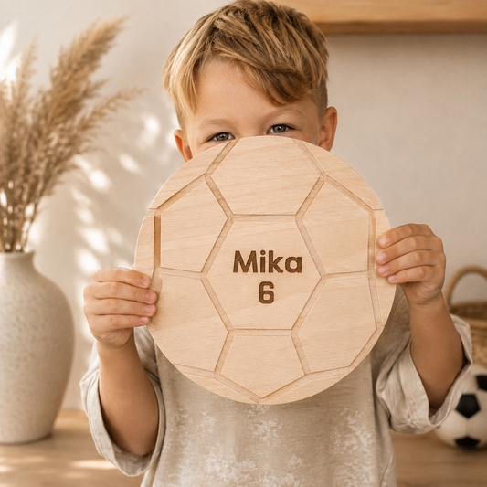 Fußballbrett mit Namen – Personalisiertes Schneidebrett für Kinder