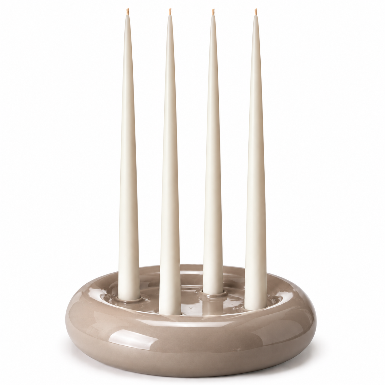 AMARA Adventskerzenhalter – Moderner Adventskranz für 4 Kerzen in beige