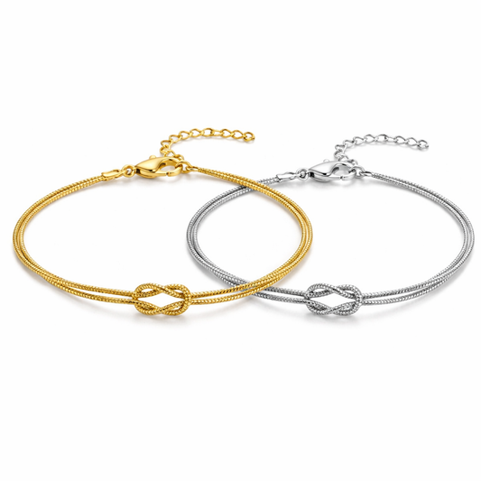 Elegantes Knotenarmband aus Edelstahl als Partner- oder Freundschaftsarmband